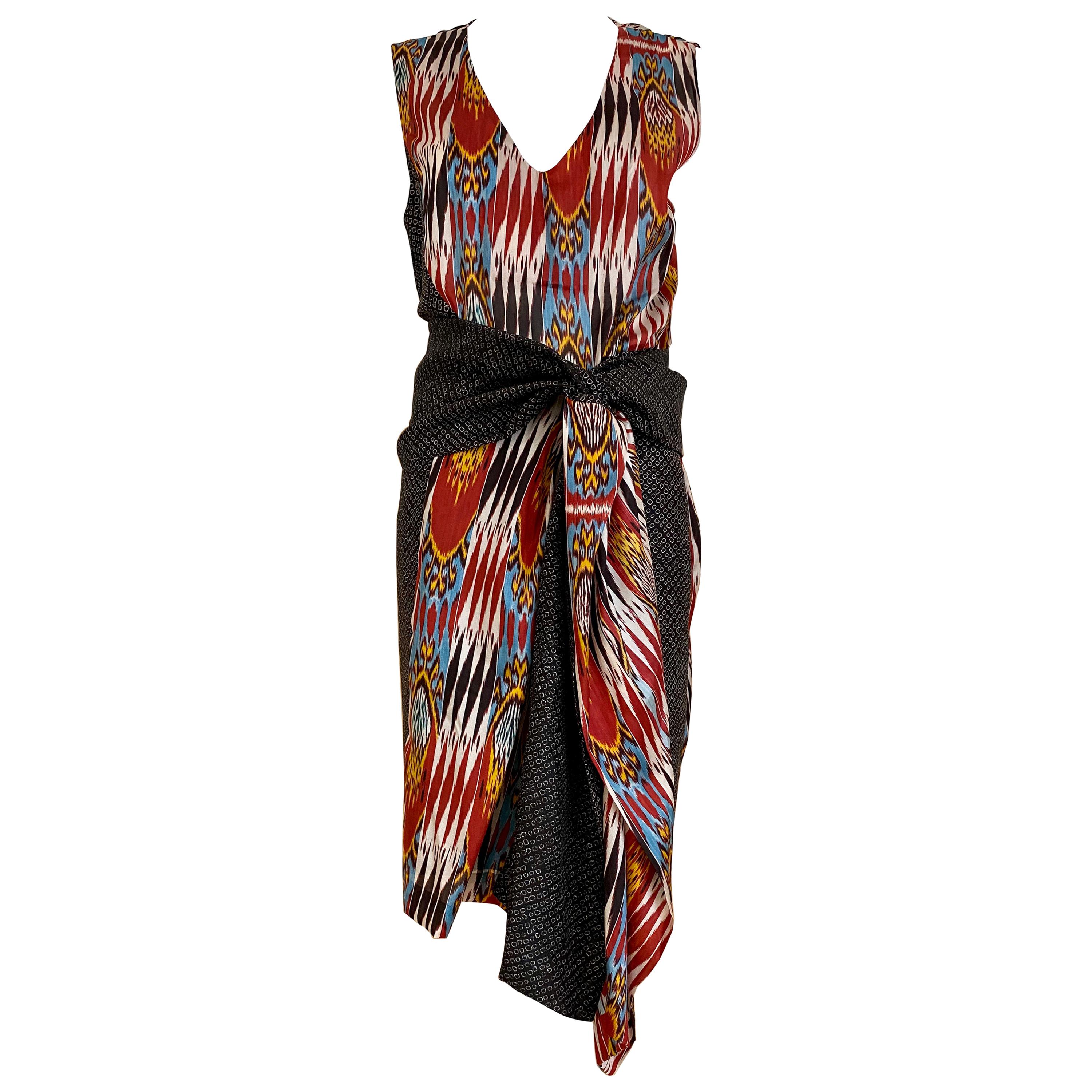 Dries Van Noten Ikat Print Silk Dress ...